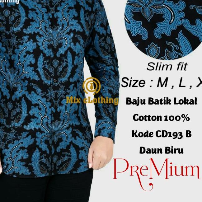 ➬ Baju Batik Pria Kemeja Batik Pria Slimfit Lengan Panjang Putih Hitam Navy Coklat ✷