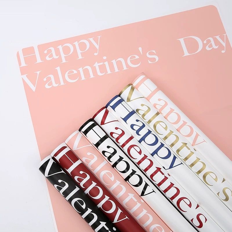 

Kertas Buket Bunga Kertas Cellophane Motif Happy Valentine's Flower Wrapping