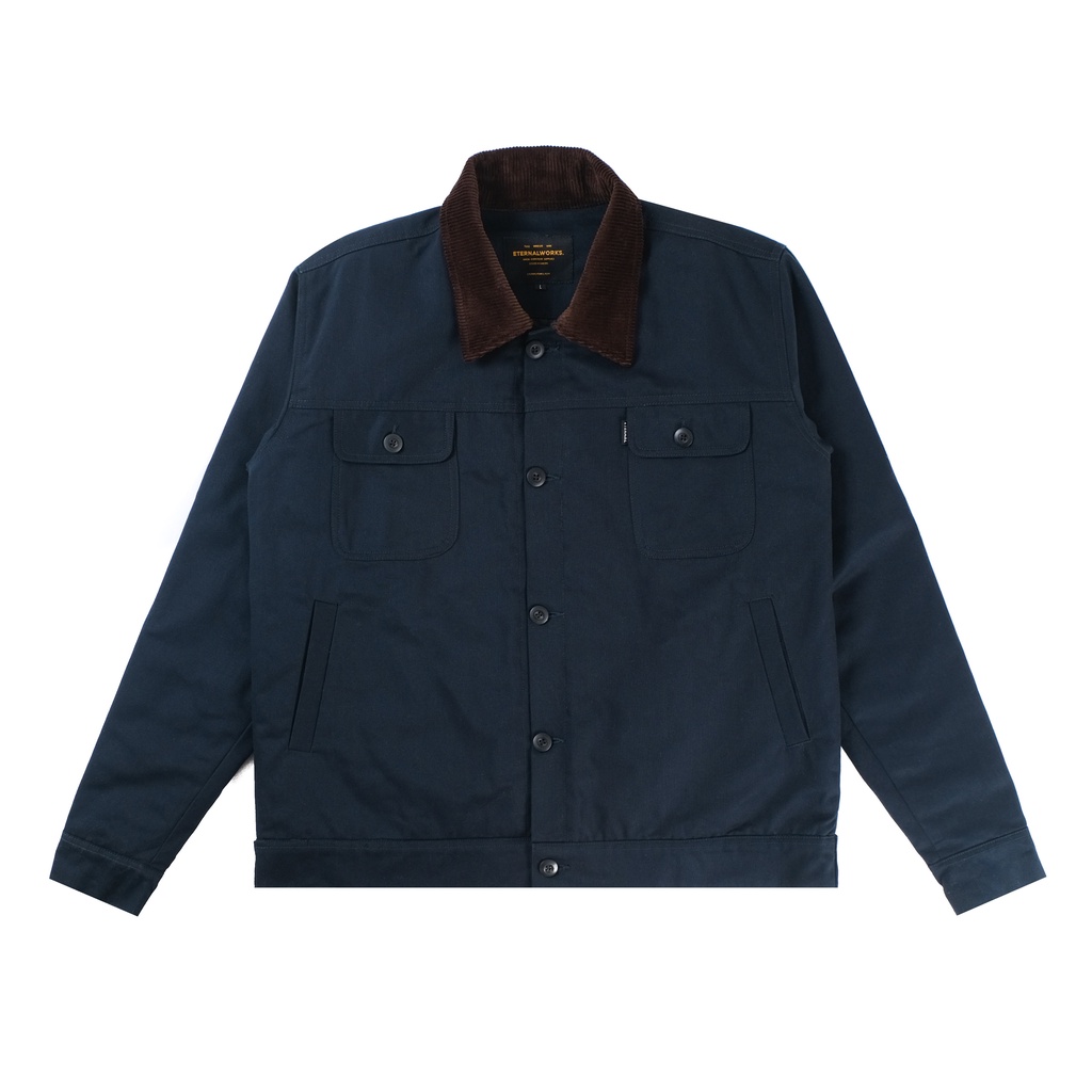 AERO NAVY COLLAR CORDUROY BOMBER JACKET