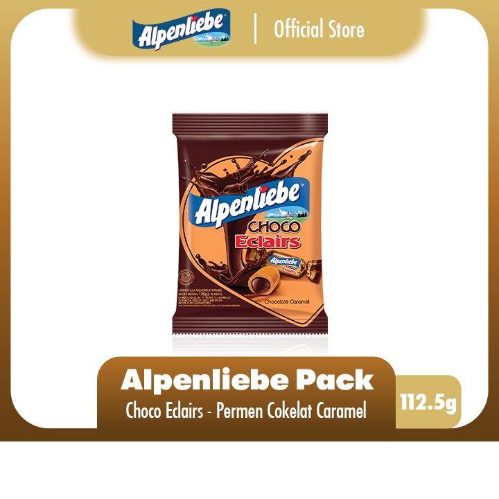 

Alpenliebe Choco Eclairs Pack 126g - Permen Karamel Coklat Susu