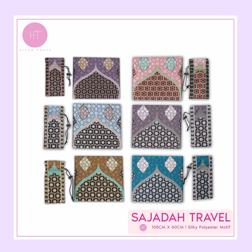 Sajadah Travel / Sajadah Traveling / Sajadah Motif Jumbo Free Pouch