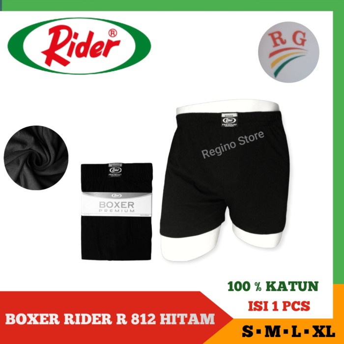 Terlaris Celana Dalam Boxer Pria Rider R 812 B Hitam/Coklat Isi 1 Pcs