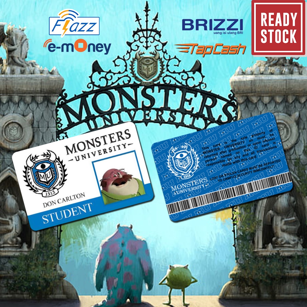 Emoney mandiri flazz bca gen 2 brizzi tapcash custom MONSTER UNIVERSITY kartu e toll free edit 1 sisi atau 2 sisi cocok untuk komunitas dan souvenir