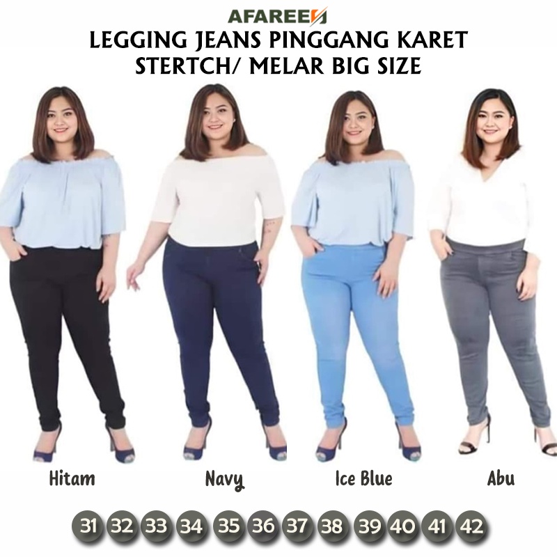 Celana Jeans Wanita Legging Jeans Jumbo Jeans Skinny Big Size Jegging Jeans Melar Size 31-42