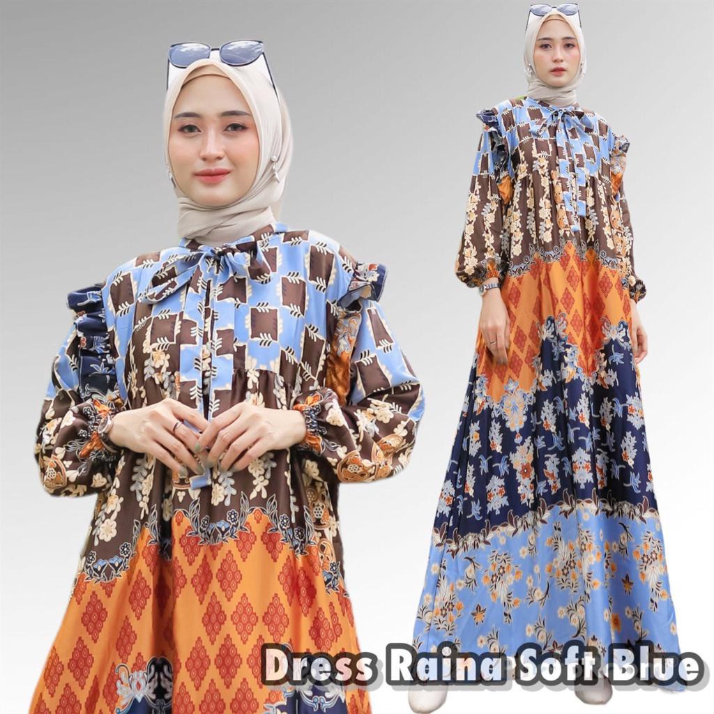 Dress Gamis Raina Maxmara Silky Premium Baju Wanita Busui Pakaian Wanita