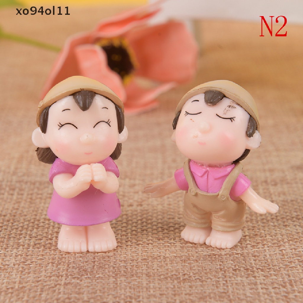 Xo 1set Sweety lovers couple Miniatur fairy garden Kerajinan resin Dekorasi Rumah OL