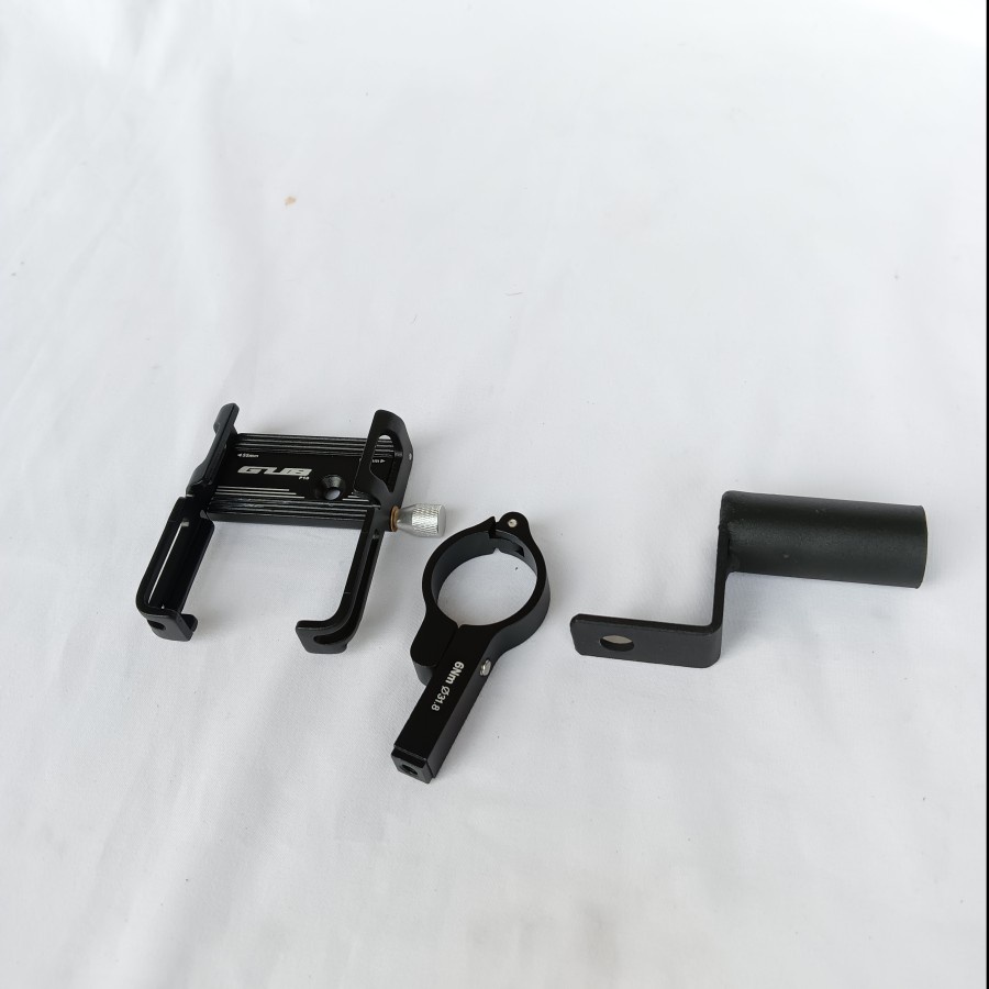 PAKET BRACKET BREKET LAMPU SPION SAMPING DAN HOLDER HP GUB HITAM