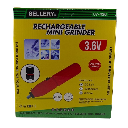Cordless Mini Grinder Rechargeable Sellery 07-436 Gerinda Bor Drill 3.6v