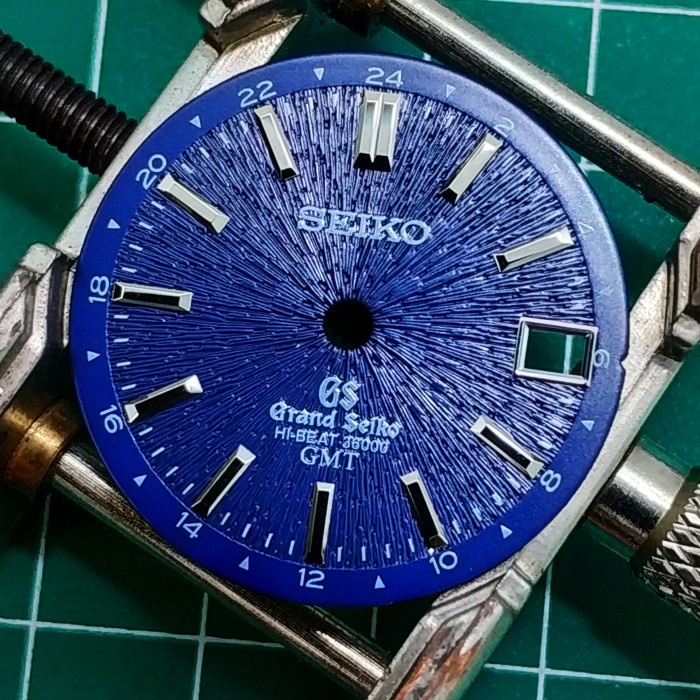 seikomod mod dial grand seiko GS GMT nh34 blue pattern outside