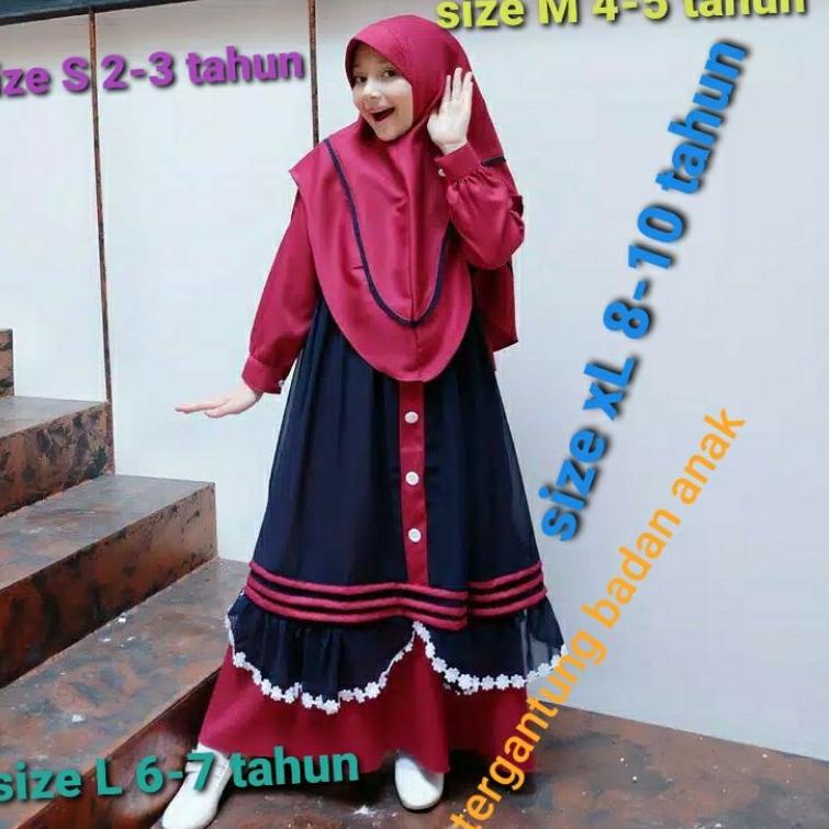 NEW STOCK gamis anak murah basela kids 2-10 tahun