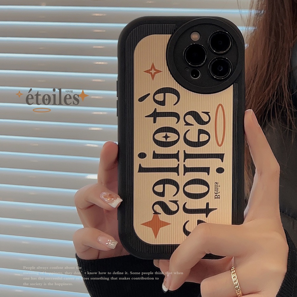 IPHONE Etoiles Casing Silikon Kulit Lembut Hitam Untuk Iphone14 11 12 13 PRO XS XR MAX Casing Cover Pelindung AT0024