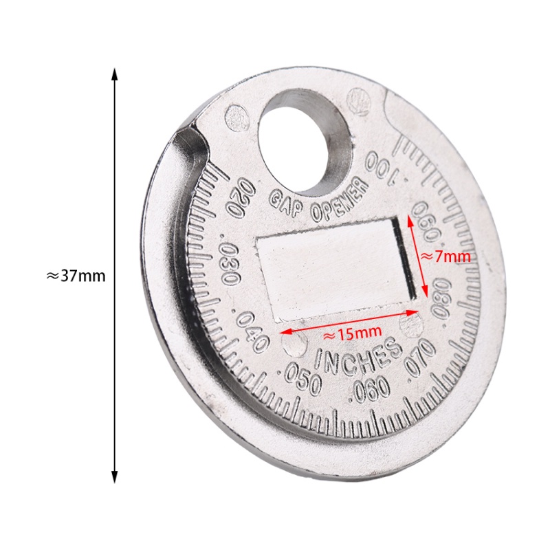 0.6-2.4mm Kaliber Spark Plug Alat Ukur Zinc Alloy Car Feeler Tipe Koin Spark Plug Gap Gauge Skala Mudah Dibaca Untuk Inspeksi Dan Pemeliharaan Mobil