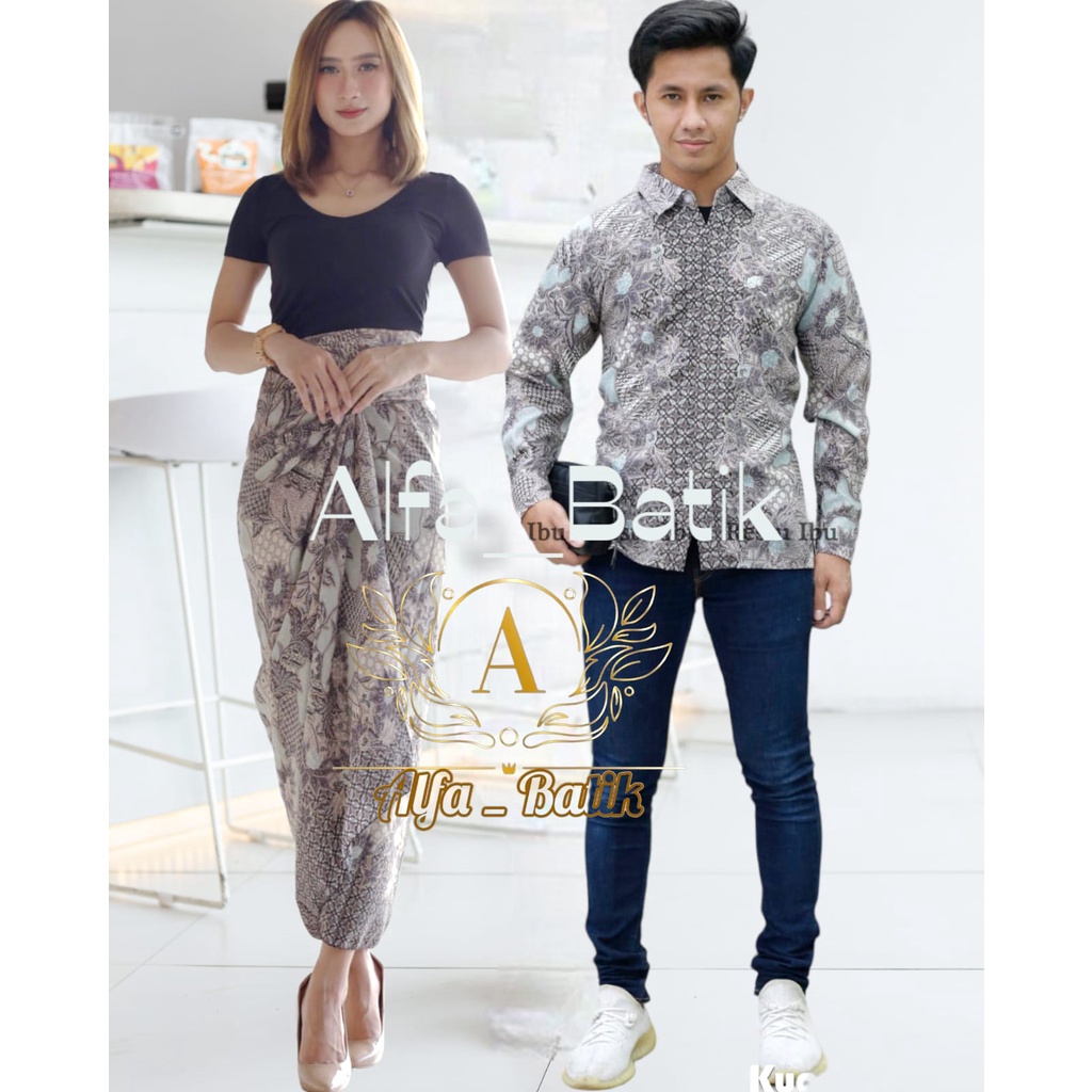 BATIK COUPLE / KEMEJA BATIK LENGAN PANJANG / KEMEJA BATIK / BATIK / BATIK PESTA / BATIK KONDANGAN / ROK LILIT / LILIT / KEMEJA/KEMEJA BATIK/SET BATIK KONDANGAN