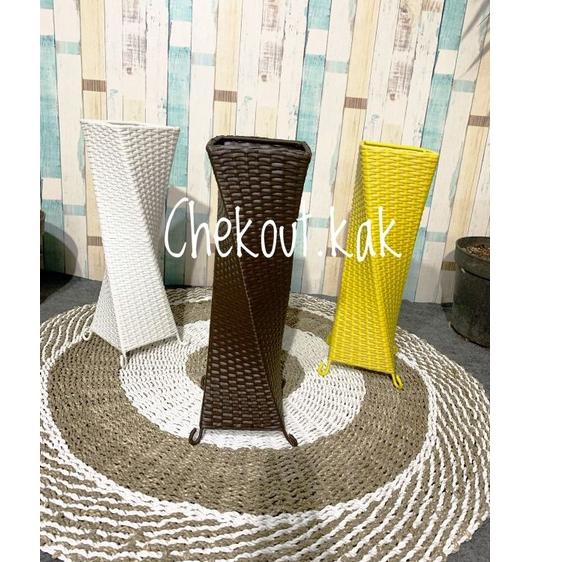 ◘ Pot rotan ulir tinggi 60cm/pot rotan sintetis/tempat payung aesthetic/pot bunga kering rayung ♞
