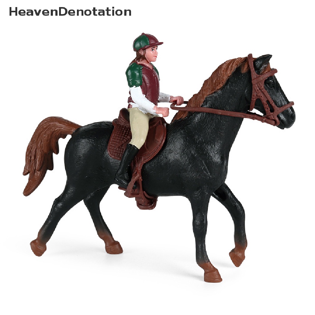[HeavenDenotation] Simulasi Hewan Kuda Model Balap Action Toy Figure Model Koleksi Solid HDV