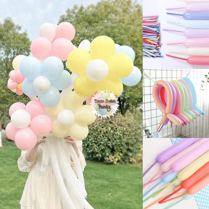 Balon Latex Pentil Pastel / Balloon Twist Macaron / Balon Panjang