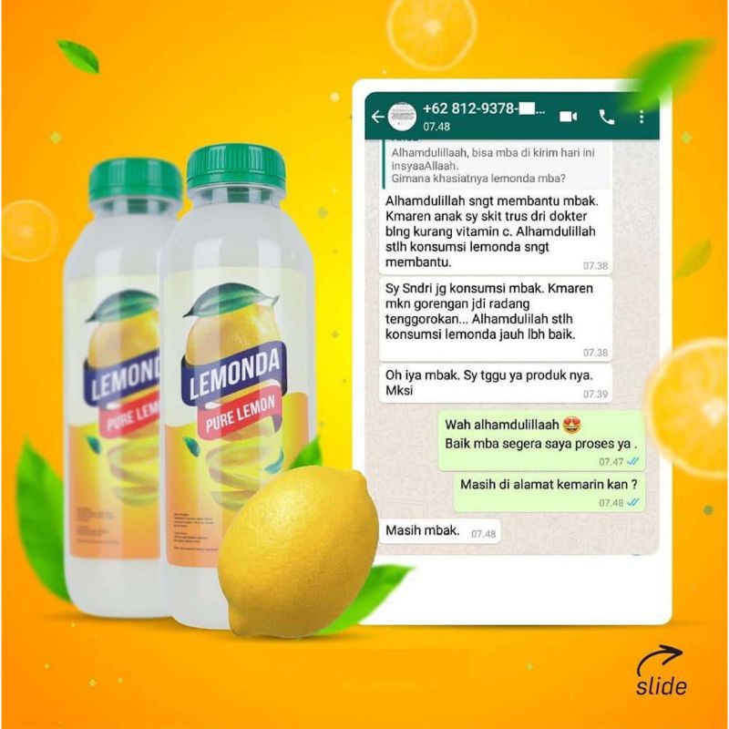 

Lemonda Sari Pre Lemon 100% Jus Diet Pelangsung Alami