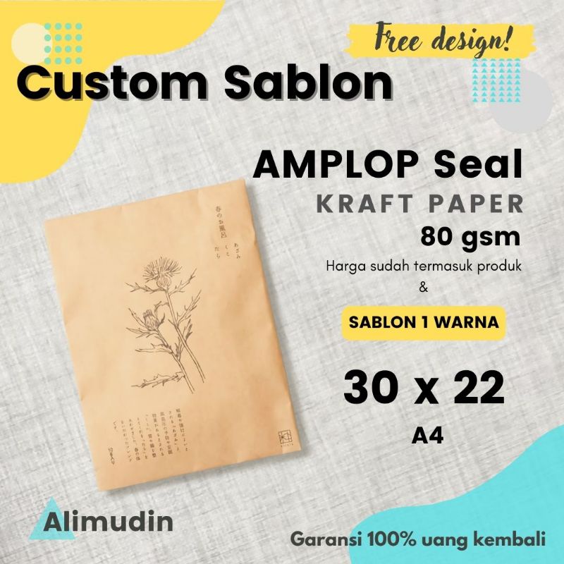 

Amplop Kertas 30 x 22 A4 Kraft Paper Coklat Custom Sablon