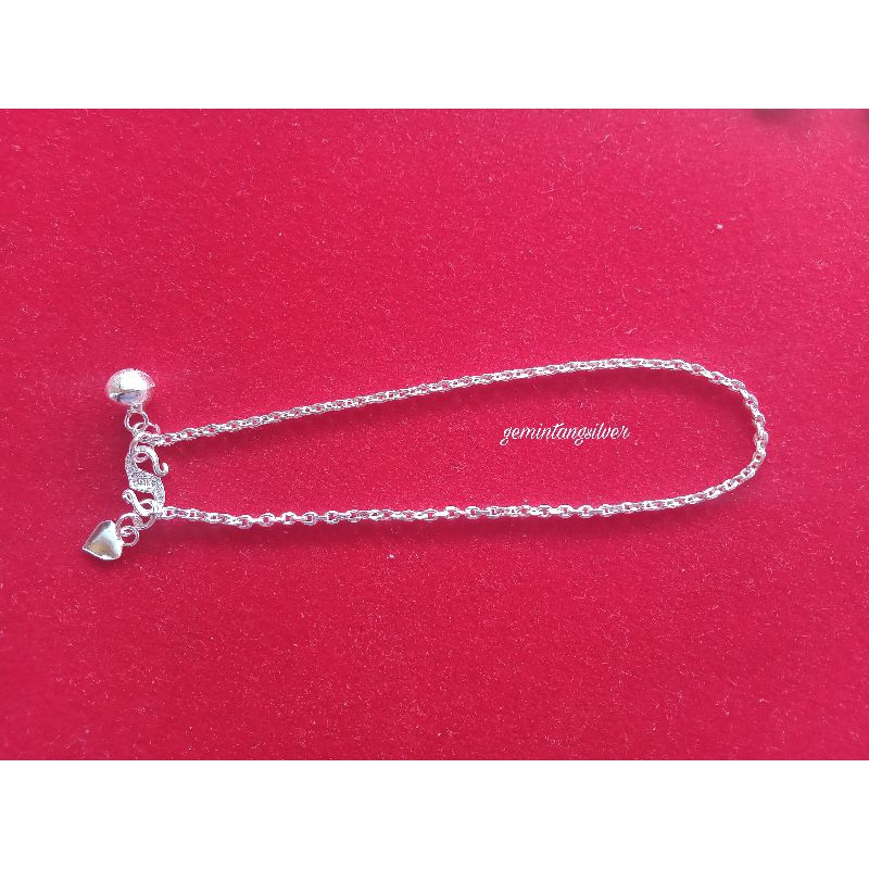 Gelang kaki medan perak asli