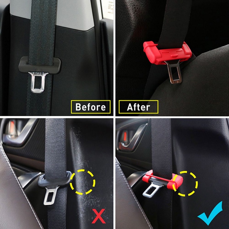 Universal Luminous Sabuk Pengaman Mobil Gesper Klip Pelindung Silikon Interior Safety Belt Tombol Case Warna-Warni Anti Gores Cover Aksesoris Interior Mobil