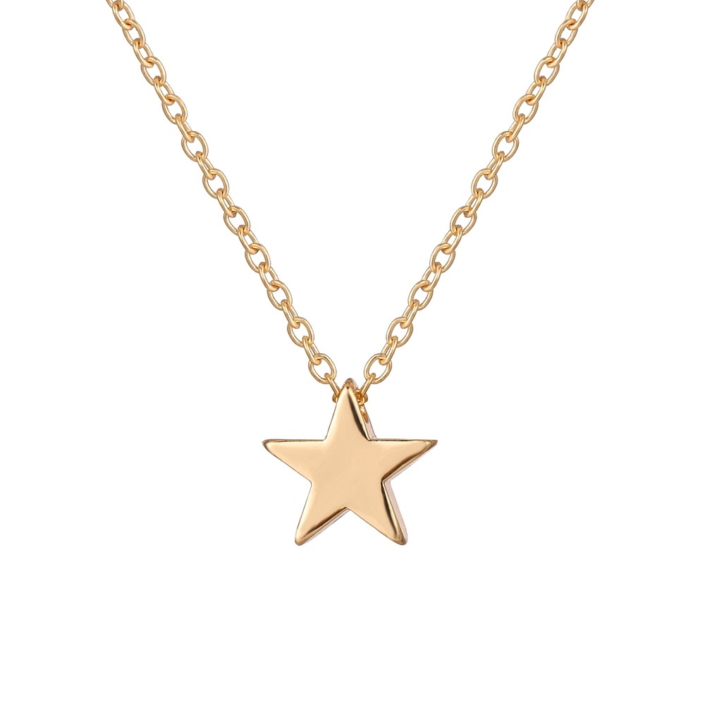 Baru Sederhana Warna Perak Bintang Liontin Kalung Wanita Geometris Perhiasan Pesta Pernikahan Hadiah Pendek Choker