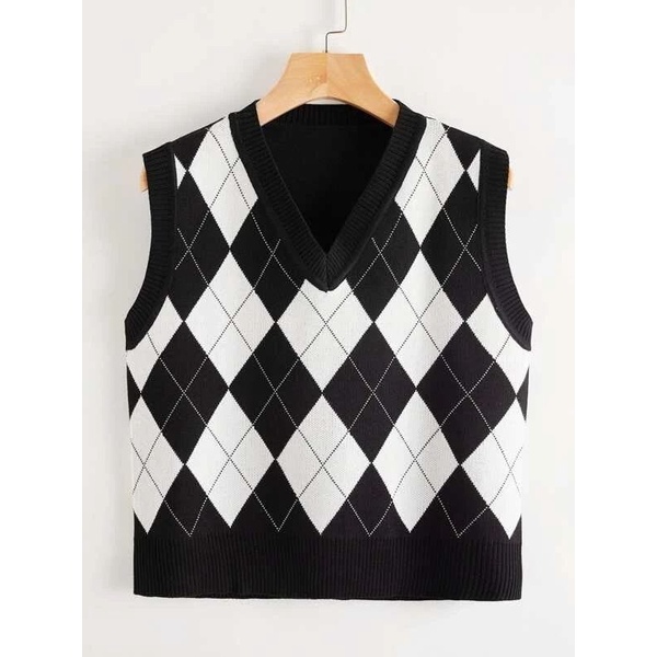 PREMIUM ARGYLE  VEST TERBARU / ROMPI KNIT KOREAN