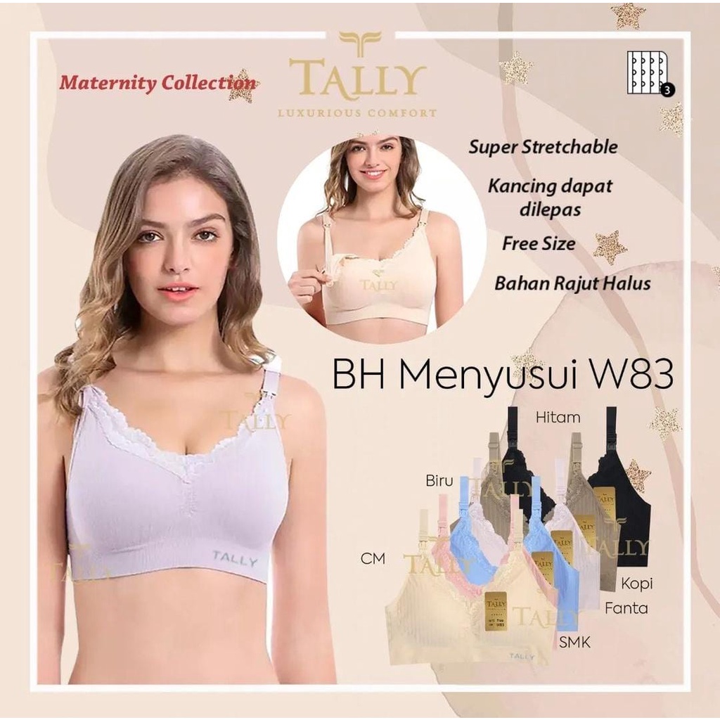 TALLY Bra Hamil Menyusui Seamless Fashion Tally W83 / BH Menyusui Maternity Seamless Lembut Tally W 