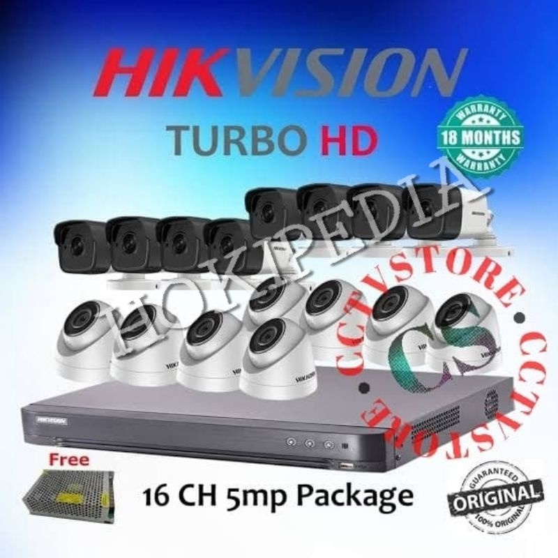 PAKET 16 CHANNEL 5MP HIKVISION PAKET CCTV 16CH 5MP HIKVISION