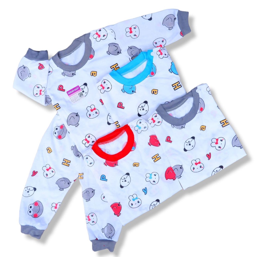 (NDL003)Set Setelan Baju Bayi SNI 3-18 Bulan Seruni Baby Bahan Katun TC Variant Motif