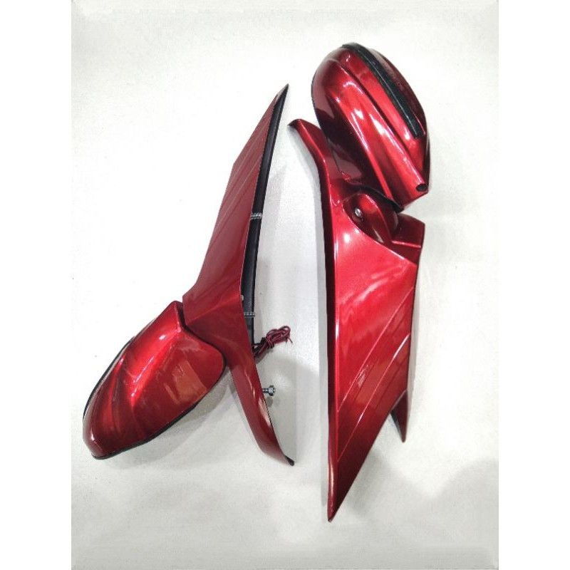 Spion Body Lipat NMAX Old 2015-2019 MHR Racing Spion Bodi Lipat Kaca Cembung dengan Lampu Sein LED u