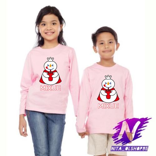 baju anak kaos anak lengan panjang mixue boba