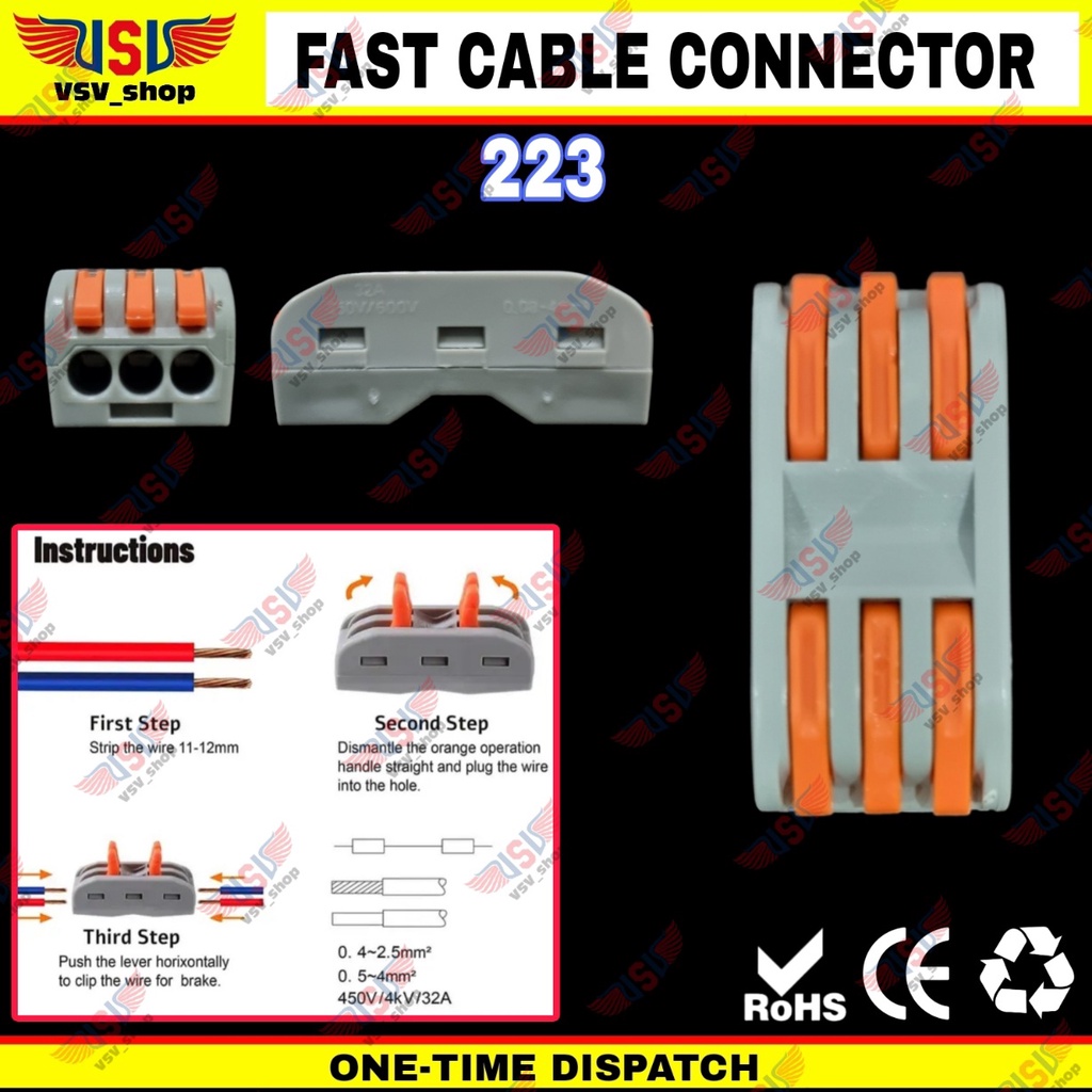 Terminal Konektor Kabel Sambung Cabang Quick Cable Connector 3to3