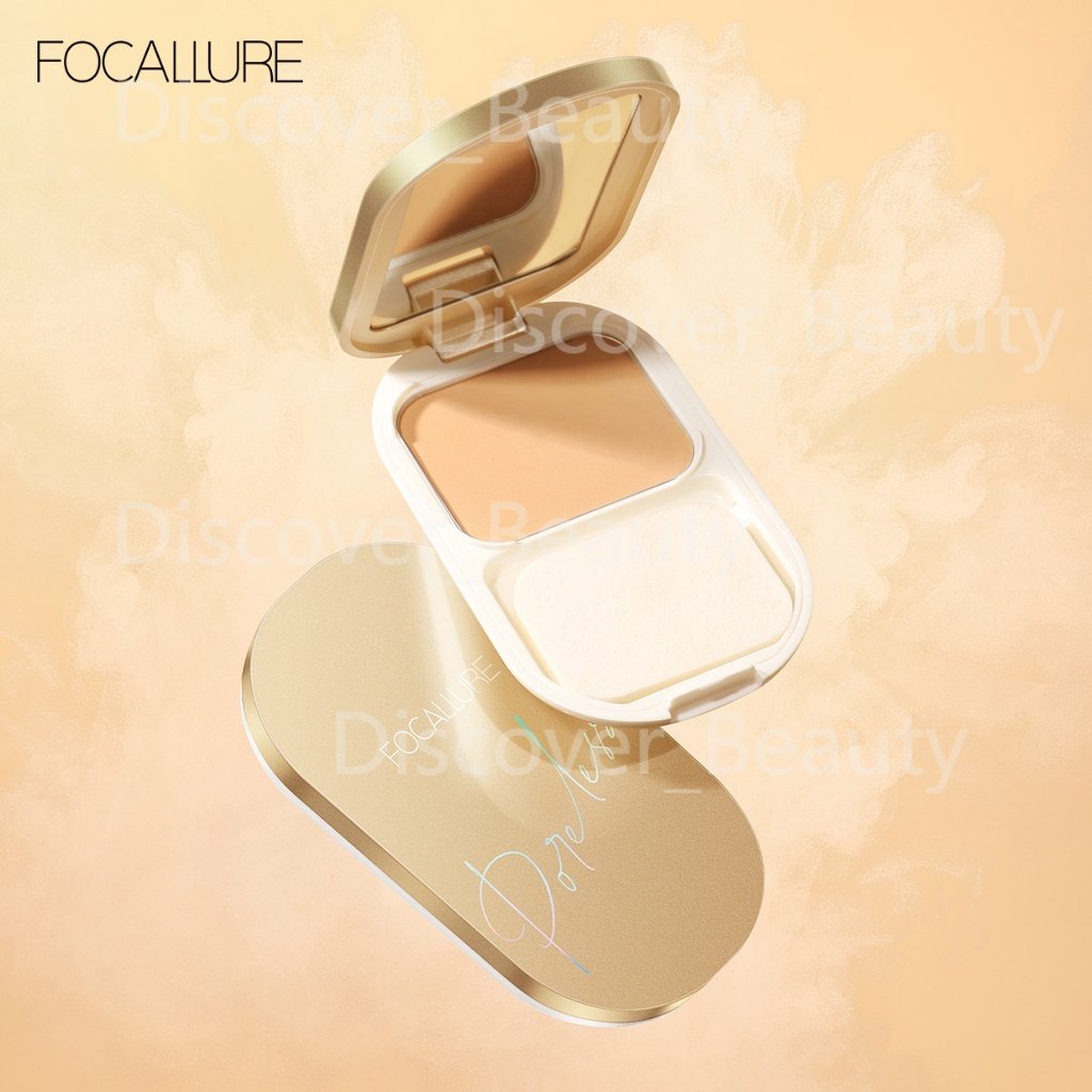 Focallure #GoldenAge Tahan Air Bedak Padat Matte Pressed Powder Tahan Hingga 12 Jam Compact Powder FA206