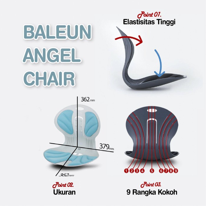 Terlaris Sandaran Penopang Postur Punggung/Kursi Tegak/Baleun Angel Chair/Kursi
