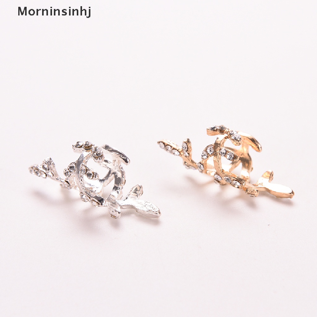 Mornin Wanita Punk Rock Retro Earings Kristal Daun Manset Telinga Warp Klip Telinga Klip Earings id