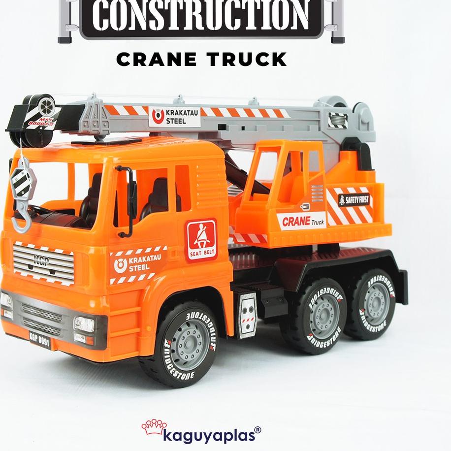 ✳ Kaguyaplas 8091 Mainan Mobil Konstruksi Crane Truck / Mobil Truk Derek ✾