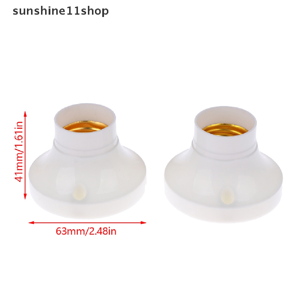 Sho 2Pcs E27 Socket Lamp Holder E27 Bohlam Base Adaptor Lampu LED Bulat Alas Lampu N