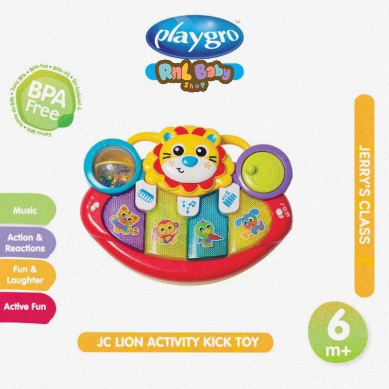 Playgro JC Lion Activity Kick Toy - Mainan Musik Bayi &amp; Anak