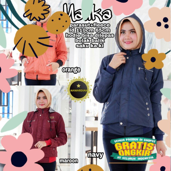 jaket wanita parasut malika BOBAL bolak balik / batik jawa
