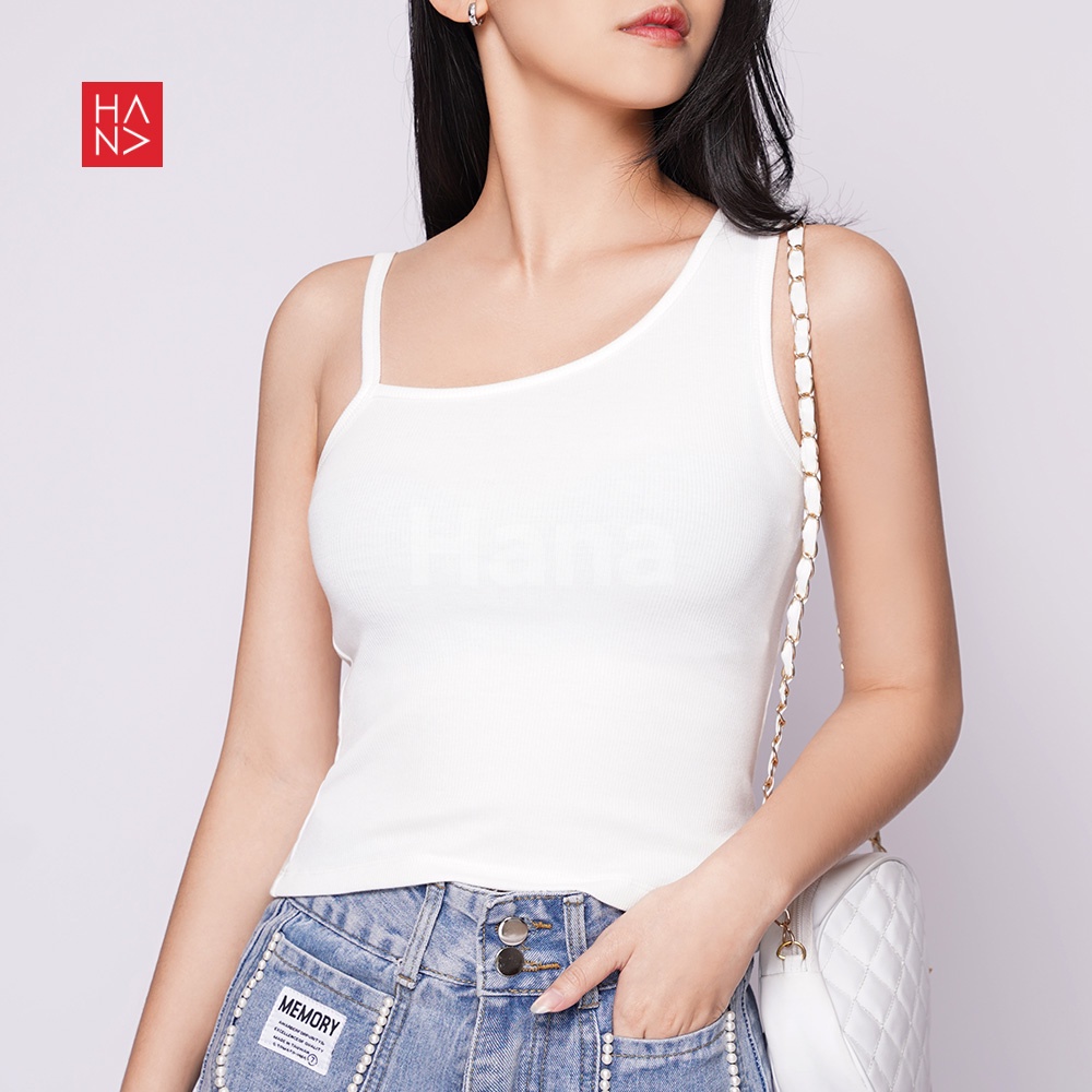 Hana Fashion - Salsa Asymetric Tank Top Rajut Knit Wanita [S - XL] - TT058