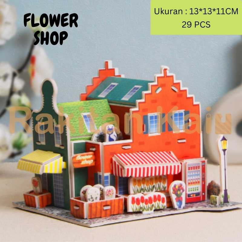 Mainan edukasi Puzzle 3D anak DIY bahan foam &amp; paper Rumah / House. Kado / Pajangan / Dekorasi Murah