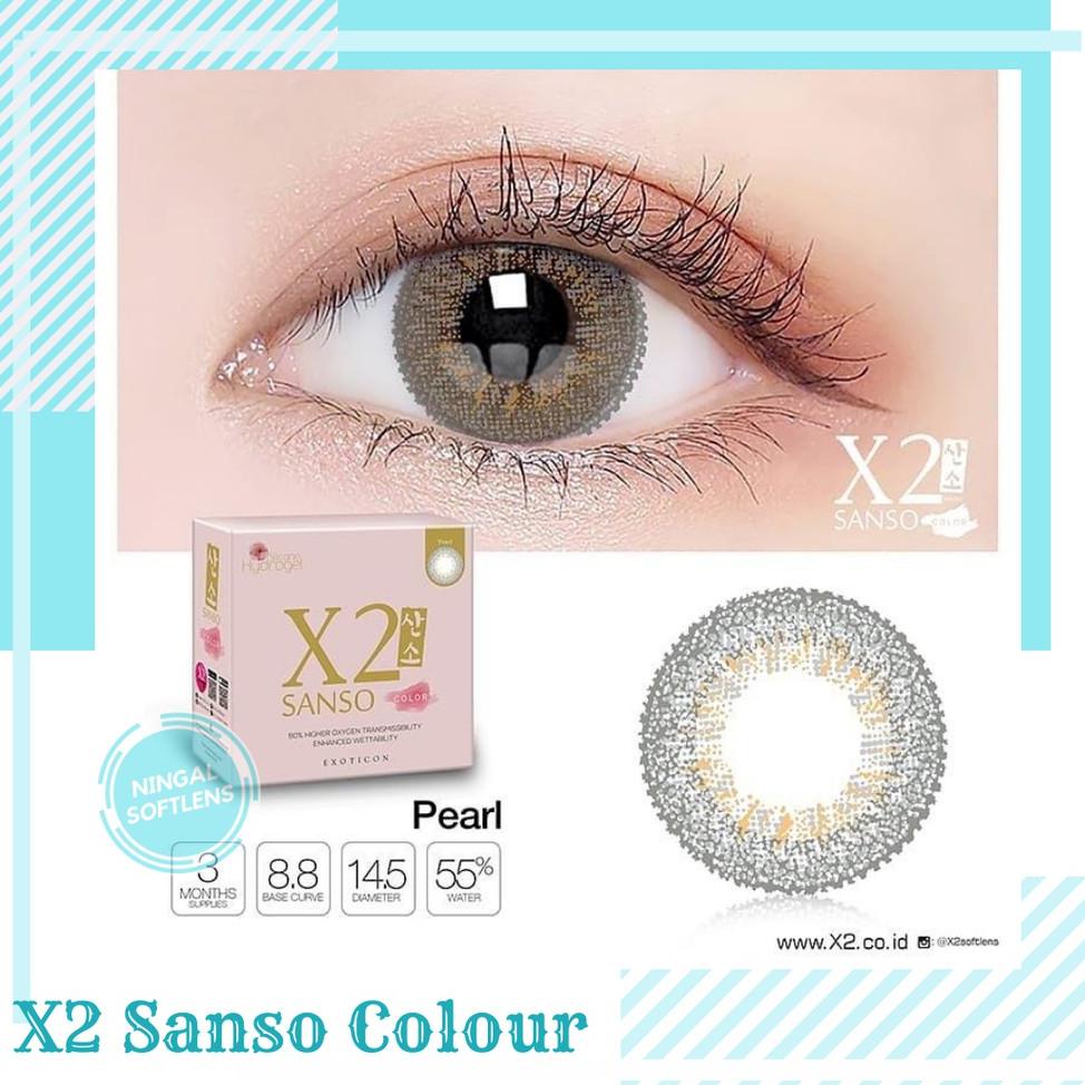 LANGSUNG KIRIM Softlens X2 Sanso Colour Soflen Sanso Color Cappucino Pearl Shadow Softlen Normal Min