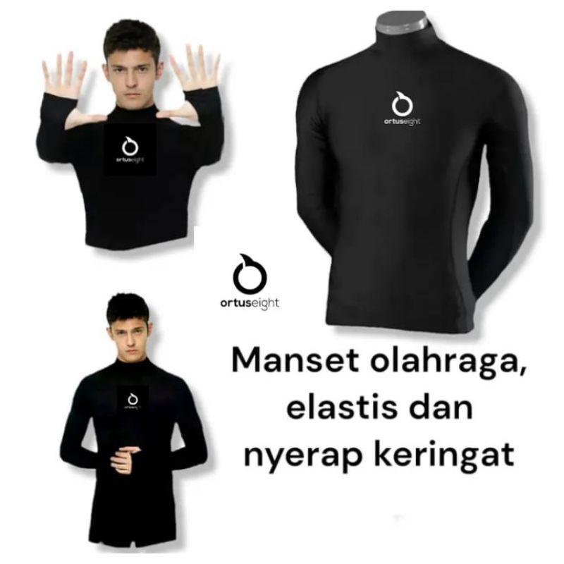 baju Kaos Manset Baselayer Ortusght lengan panjang hitam pakaian atasan pria wanita - Valika store