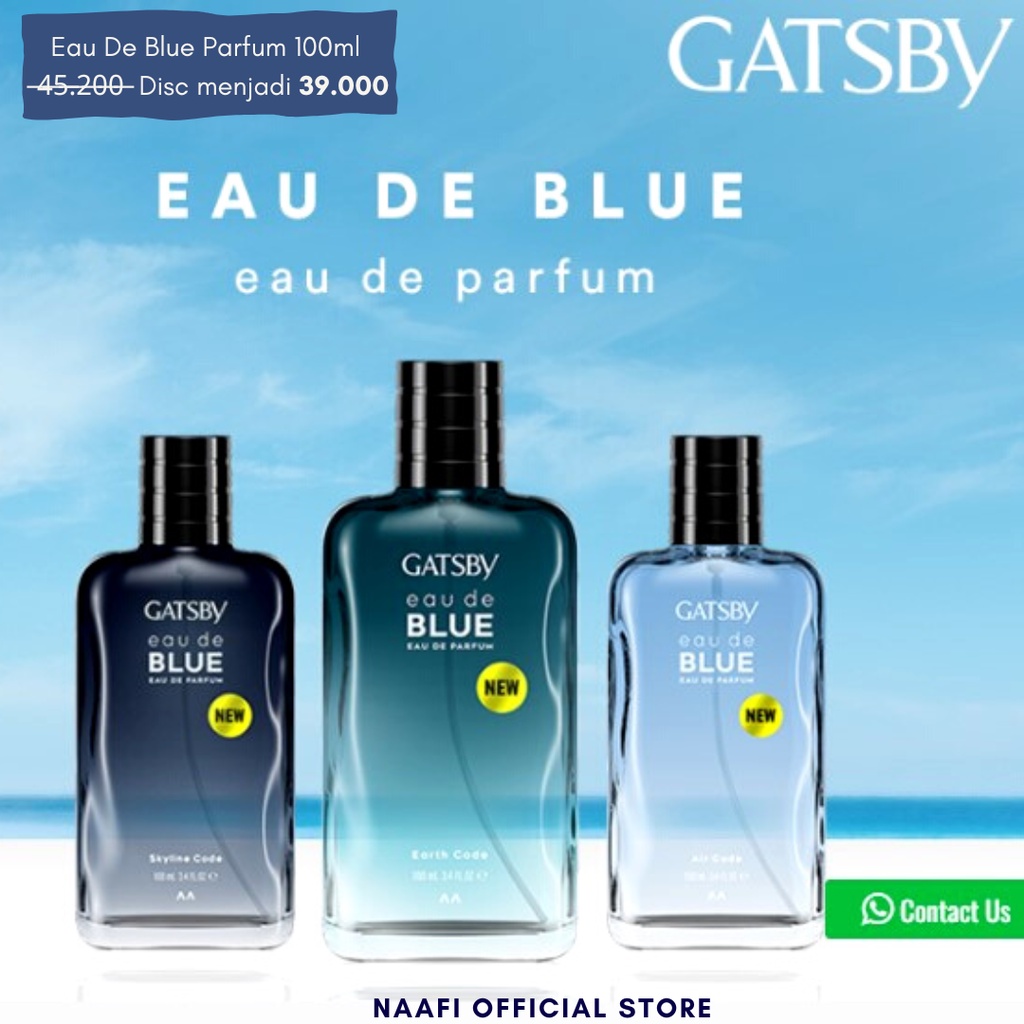 Jual Parfum Pria Parfum EDP Tahan Lama GATSBY EAU DE BLUE series 100ml