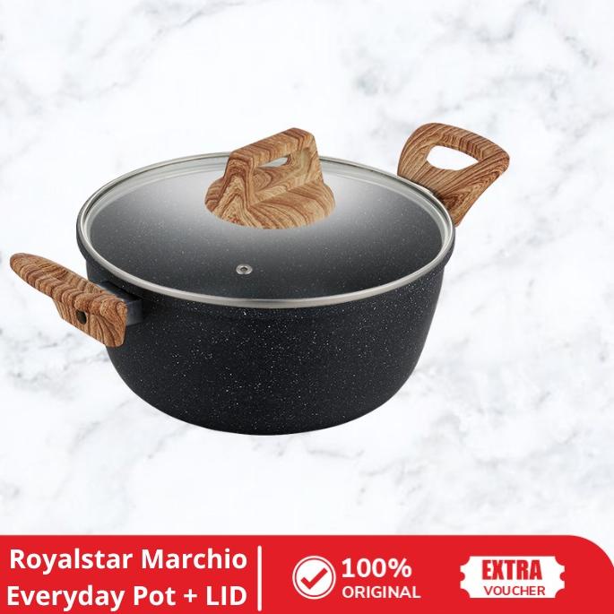 ✤ Royalstar Marchio Everyday Pot + LID - Panci Serbaguna Panci Sop Batu Granit Sauce ✬
