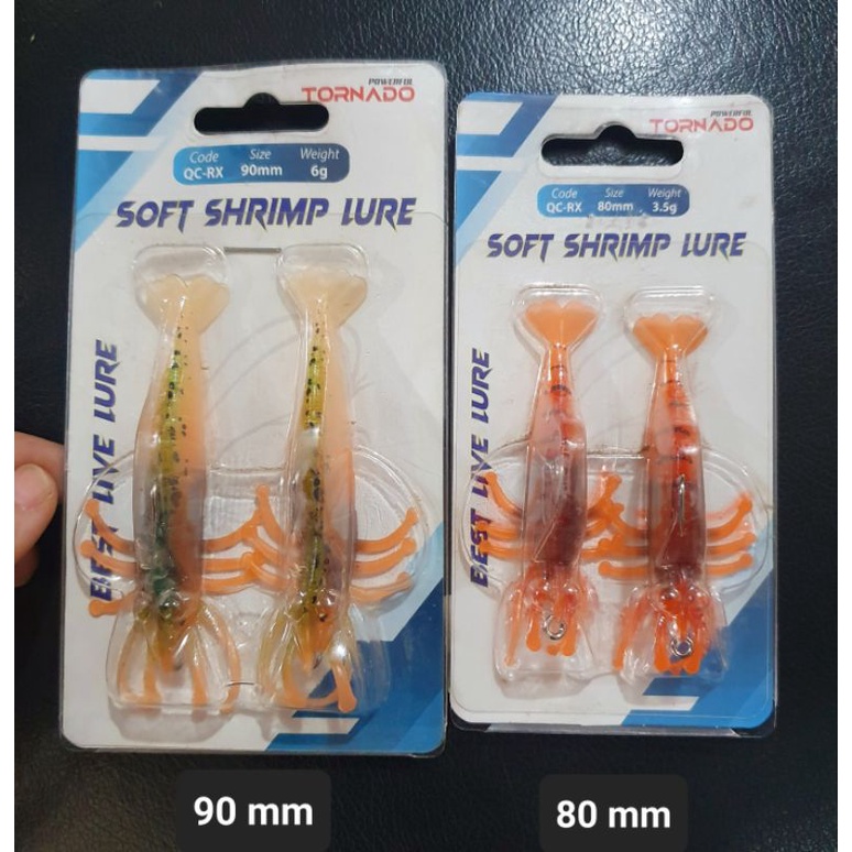 TORNADO SOFT SHRIMP LURE 90 MM 80 MM GLOW IN THE DARK