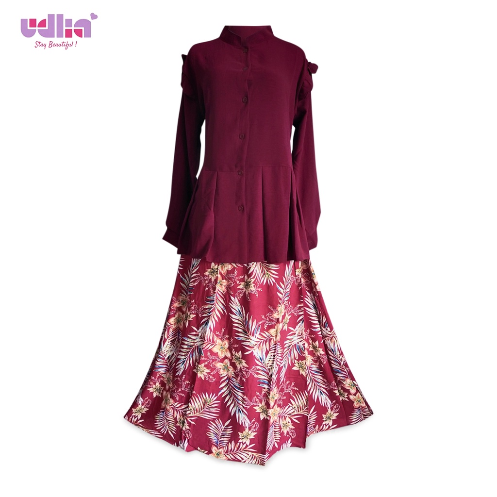 Udlia Setelan Rok Florentina Maroon