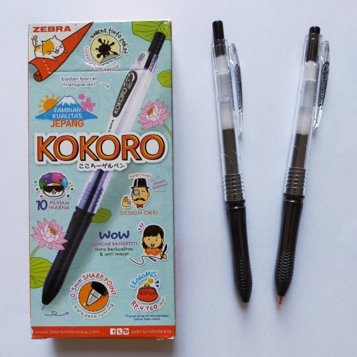 

BISA COD GROSIR MURAH PULPEN GEL / BOLPEN GEL KOKORO ZEBRA 0.5 BLACK / PACK