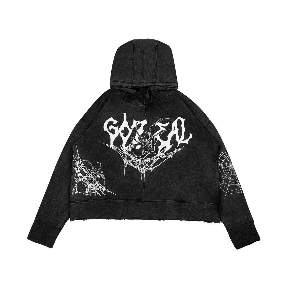 Gozeal | Hoodie Crop | Washed Spider