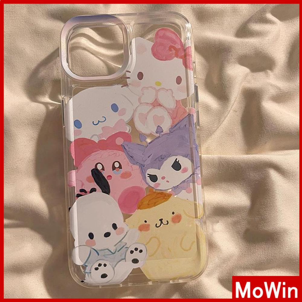 For iPhone 14 Pro Max iPhone Case Soft Case TPU Clear Case Plating Button Shockproof Cute Cartoon Compatible For iPhone 13 Pro Max 12 Pro Max 11 Pro Max 7plus XR xs max 6splus